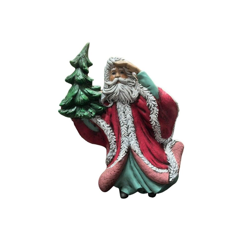 Gare Santa Claus Ceramic Figurine Christmas Tree 10 ½" Hand Painted VTG Hobbyist